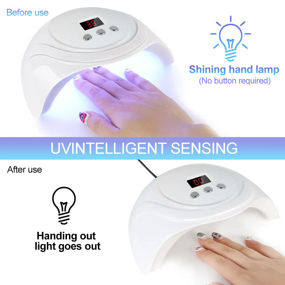 Профессиональная УФ-лампа Для Геля Ногтей С 24 Лампами 3 Таймера Автоматический