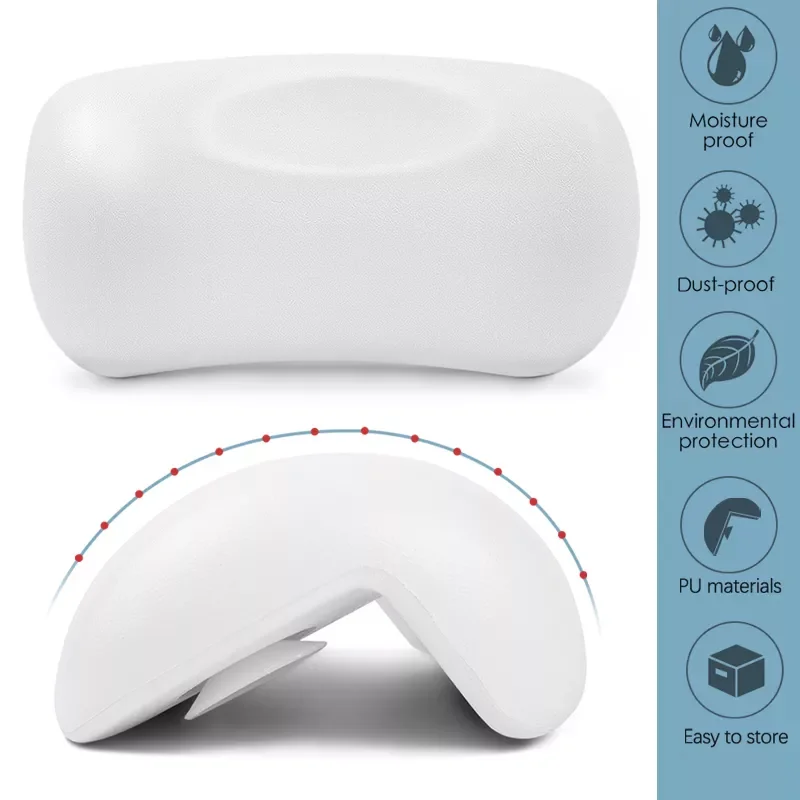 

2023 Fypo White SPA Bath Pillow Non-slip Bathtub Headrest Soft Waterproof Bath Pillows with Suction Cups Easy To Clean Bathroom