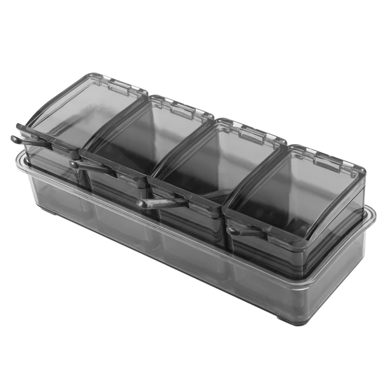 

4 шт., банки для специй, коробка для приправ, стеллаж для специй, стеллажи для специй, горшки для хранения, конфеты, банки, банки с крышкой и лож...