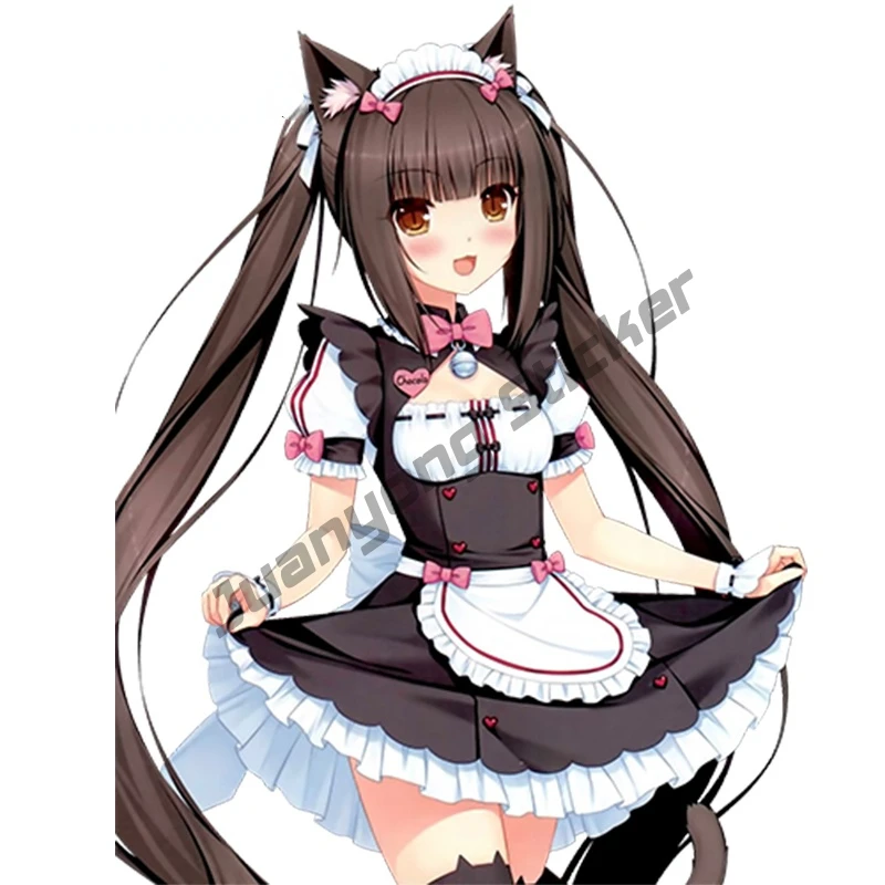

3D Сексуальная Автомобильная наклейка Милая хокола горничная аниме Sayori Neko работает Кемпер ноутбук Водонепроницаемый Автомобильный оконный бампер аксессуары KK13x10cm