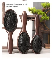 hair brush natural bamboo handle boar bristles anti static hair scalp paddle hairbrush gasbag massage comb hair care
