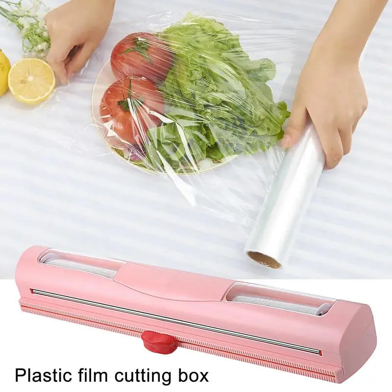 

Aluminum Foil Wrap Dispenser Cling Film Cutter 2 In 1 Magnetic Refillable Plastic Wrap Dispenser With Cutter Kitchen Supplies