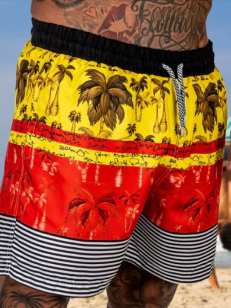 

3D Printing Casual Men's Beach Pant Fashion Drawstring Elastic Waist Straight Short Trousers For Men 2022 Swimming Summer Pant