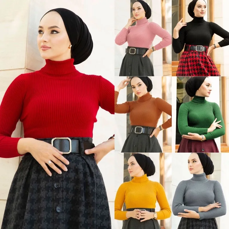 

Рамадан зимняя абайя Дубай, Турция Марокко мусульманские туники свитер Топы для зимней одежды женские тянущиеся женские мусульманские Ара...