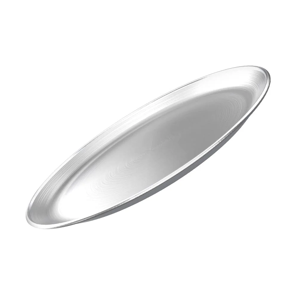 

Stainless Steel Cake Pan Pizza Plate Serving Tray Spaghetti 26x26cm Multi-function Home Silver Plates