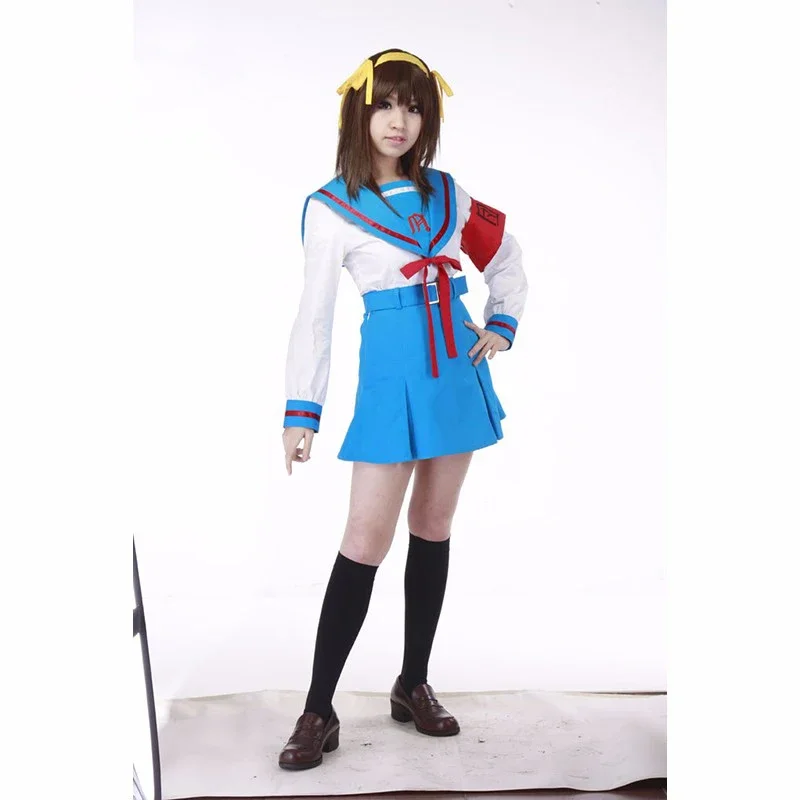 Suzumiya Haruhi no Yuuutsu SOS зимняя школьная форма Хэллоуин аниме костюмы для косплея