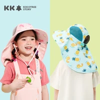 kids sun hat uv protection unicorn summer beach play hats wide brim neck flap for girls 1 18 years old