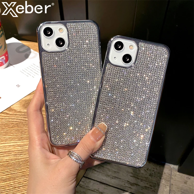 Блестящий чехол с серебряным покрытием для iPhone 13 Pro Max 12 11 XR X XS Mini 6S 7 8 Plus SE мягкий