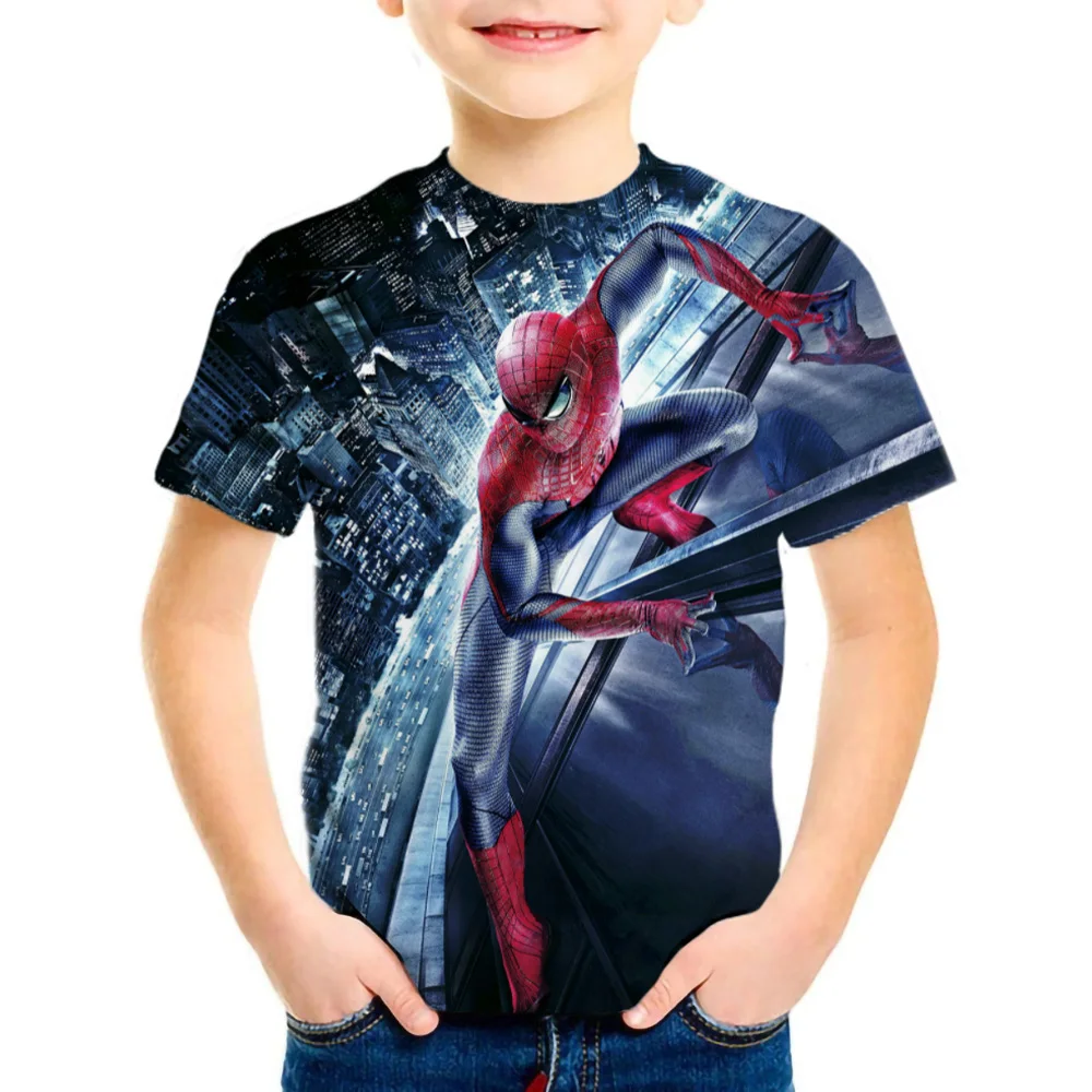 Summer new Avengers children's clothing printing cartoon children's T-shirt Spiderman short boy children's shirt sweat-absorbent