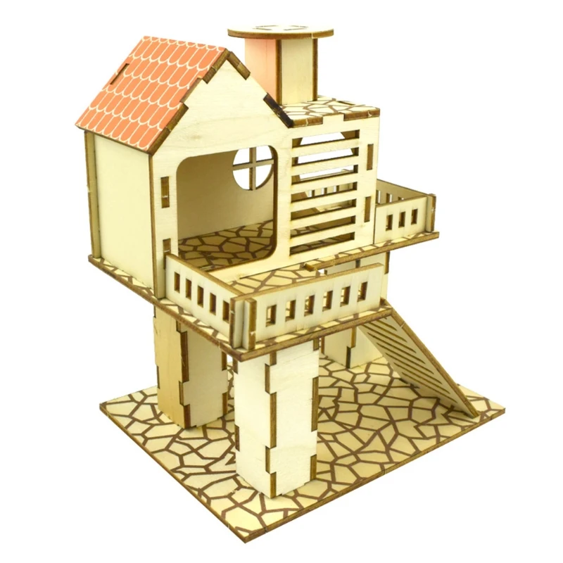 hamster wooden house villa easy to assemble small pets climbing toy hideout for squirrel cage accessories 5 colors free global shipping