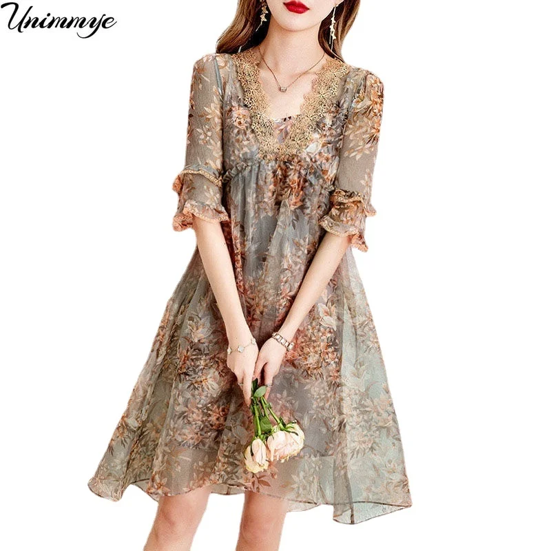 

Women Casual Chiffon Floral Summer Dress Ladies Short Sleeve Ruffle Sundress Female Elegant Bodycon Dresses Vestidos Femme J440