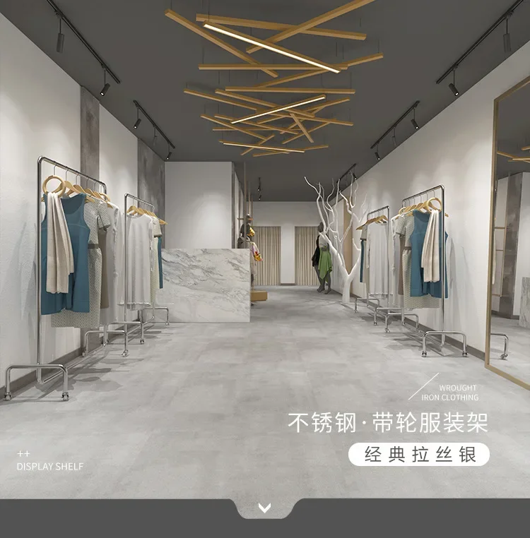 Металлическая промышленная вешалка для пальто длинный промежуточный стеллаж