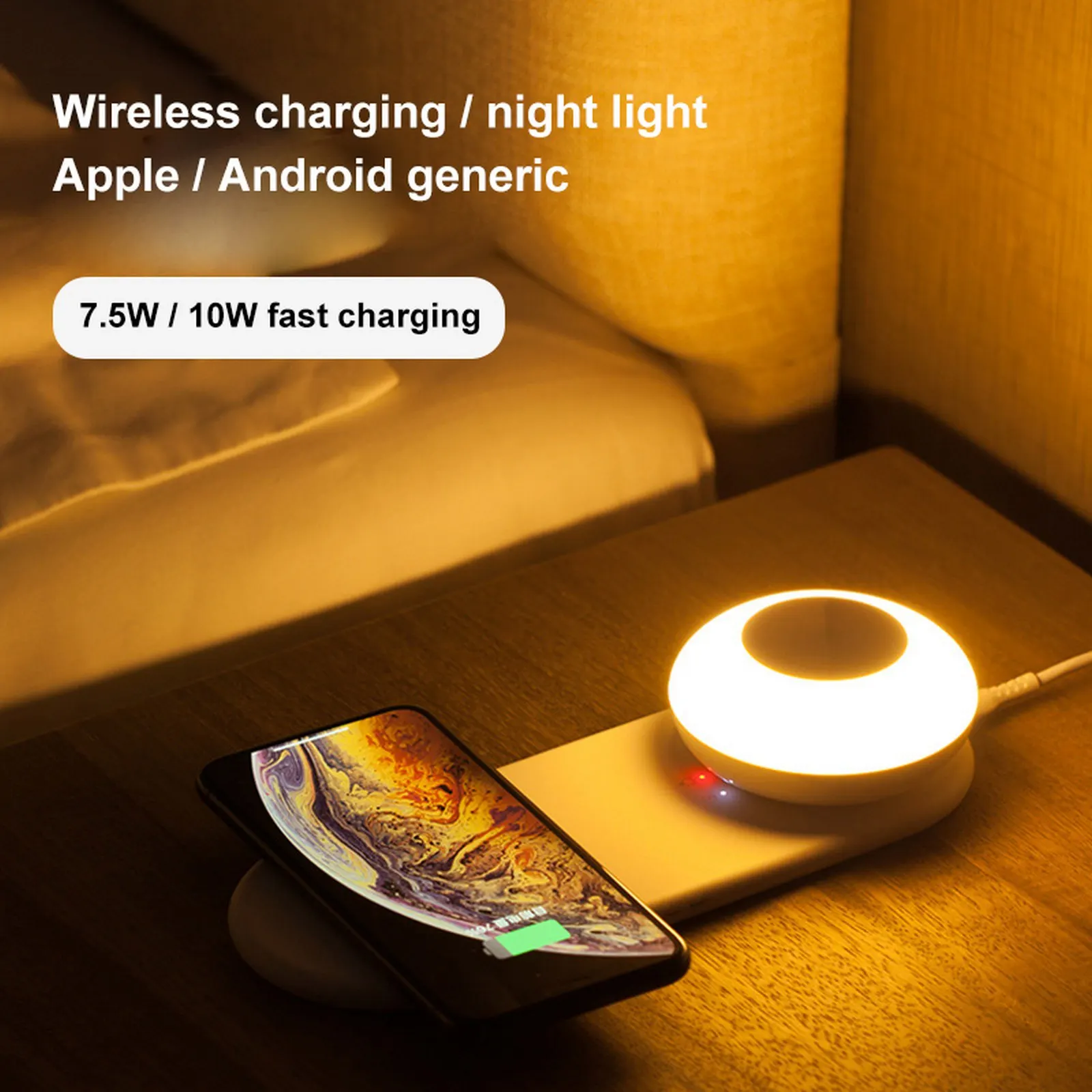 

LED Bedside Lamp with Wireless Charger Smart Touch Table Lamp with Fast Wireless Charging Nightstand Lamp Perfect for Bedroom