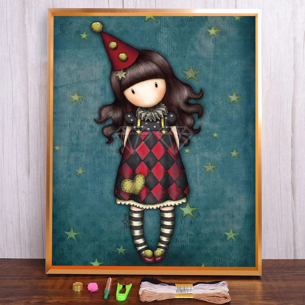 

Cartoon Girl Princess Printed 11CT Cross-Stitch Kit Embroidery DMC Threads Handiwork Craft Knitting Handmade Stamped Wholesale