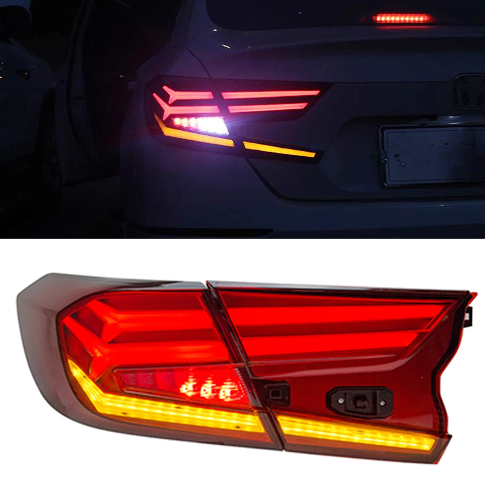 

For Honda Accord LED Taillights Assembly Tail Light 2018 2019 Red