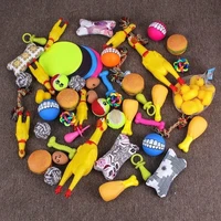hot sale dog rubber toy bite resistant training cleaning teeth sound chew ball scream chicken puppy cat toys pet supplies