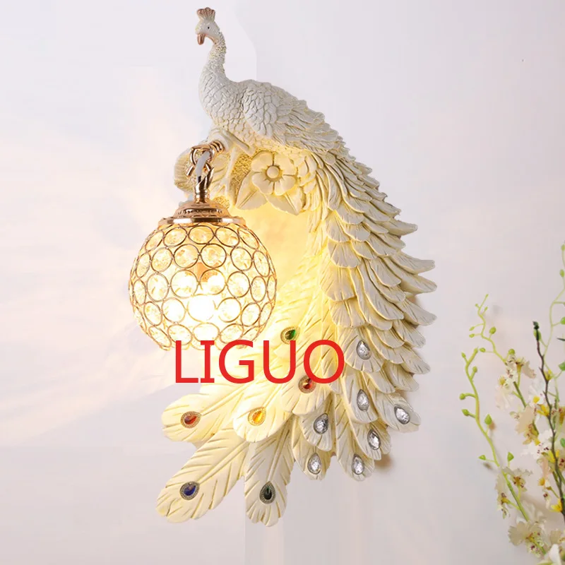 Настенный светильник SANDYHA с павлиньими птицами цветное освещение для лестниц
