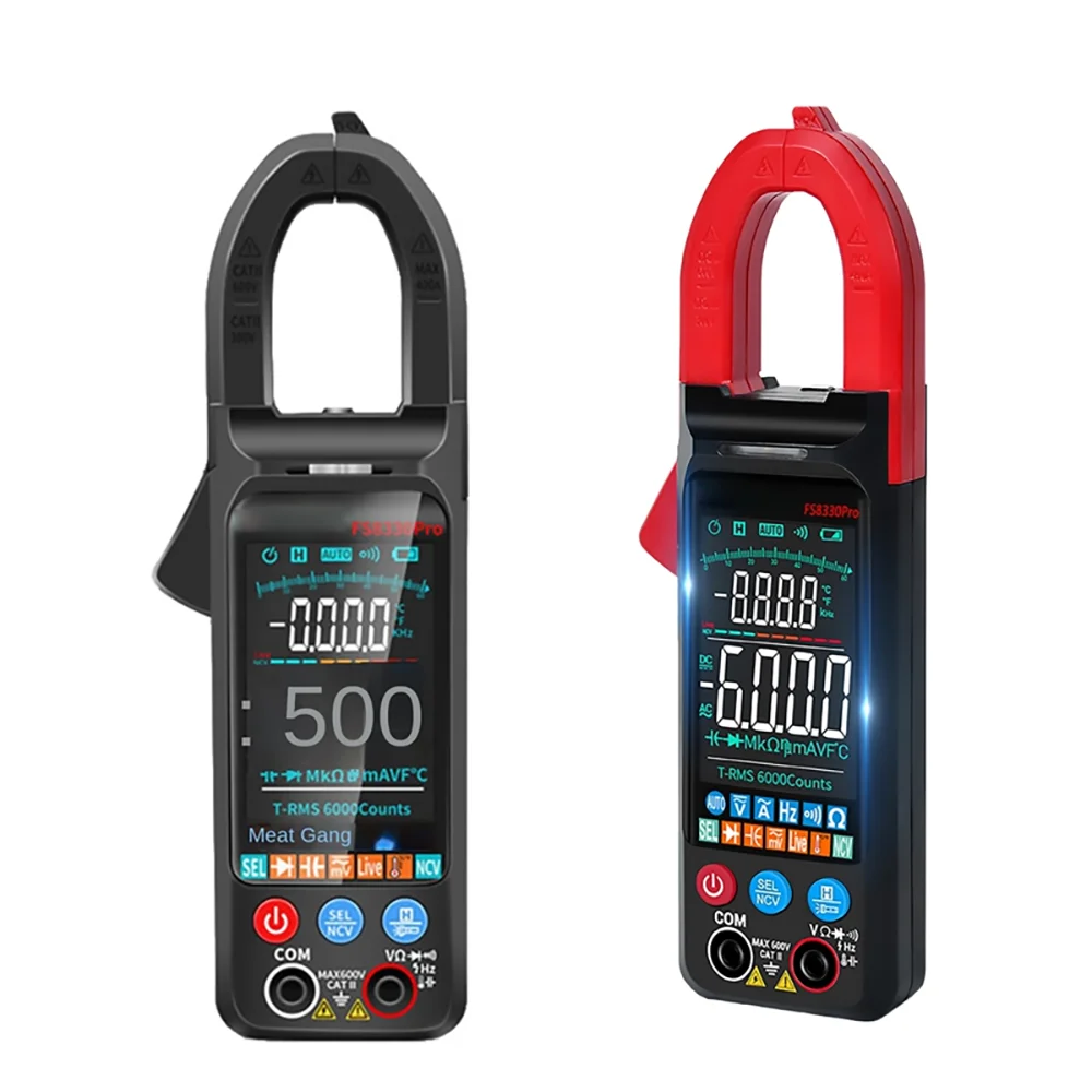 

Цифровой измеритель-зажим QHTITEC 8330Pro, 6000 отсчетов, напряжение постоянного/переменного тока, 400A ампер, тестер с большим цветным экраном, измеритель Гц, True Rms, Бесконтактный индикатор напряжения
