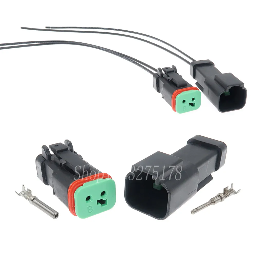 1 комплект 2-контактный DT04-2P-E005 DT06-2S-EP06 автомобильный водонепроницаемый черный