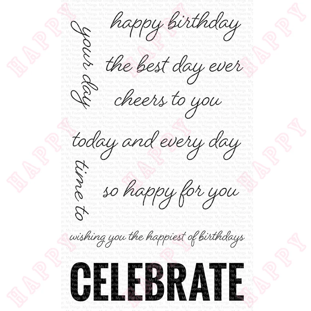 

New Clear Stamps Celebrate Big For DIY Paper Craft Making Diary Scrapbooking Decoration Template Photo Album Background Handmade