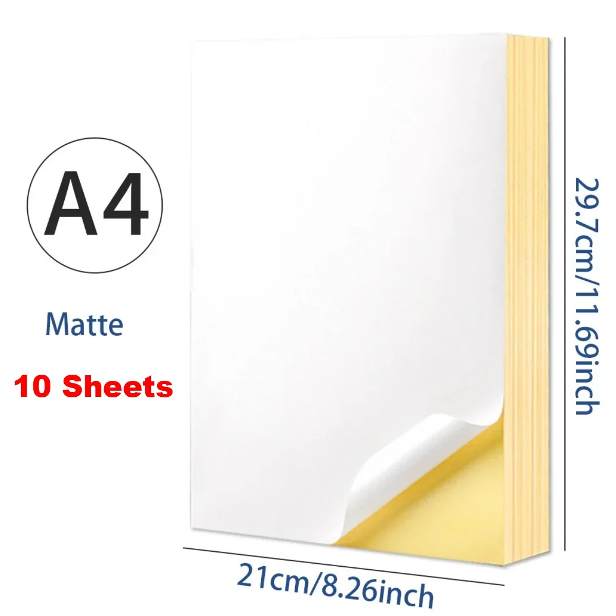 

A4 белая/крафт наклейка для печати самоклеящаяся наклейка этикетка матовый глянцевый лист бумаги для лазерного струйного принтера копировальный аппарат