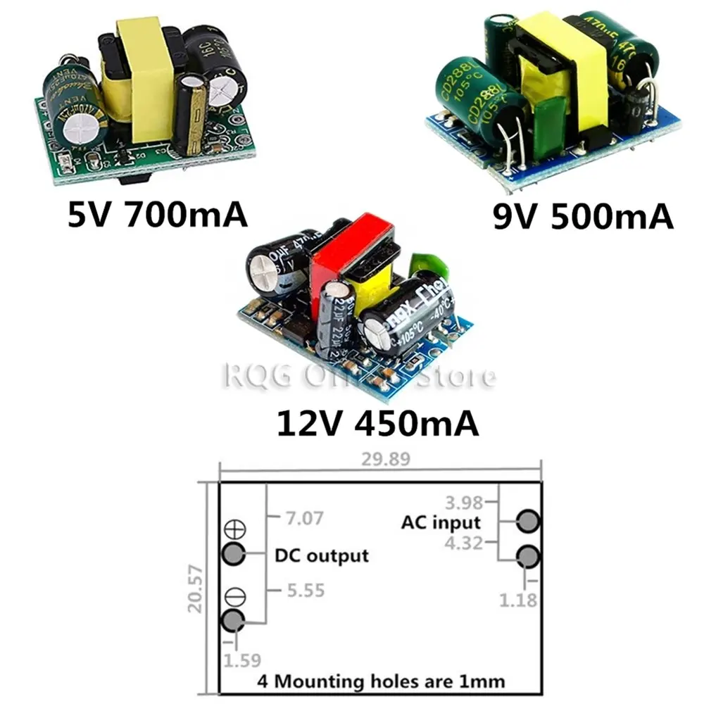 AC-DC 5V 700mA 12V 450mA 9V 500mA 3.5W Precision Buck Converter AC 220V to DC step down Transformer power supply module on - AC-DC 5В 700мА 12В 450мА 9В 500мА 3.5Вт Точный преобразователь снижения напряжения переменного тока 220В на постоянный ток