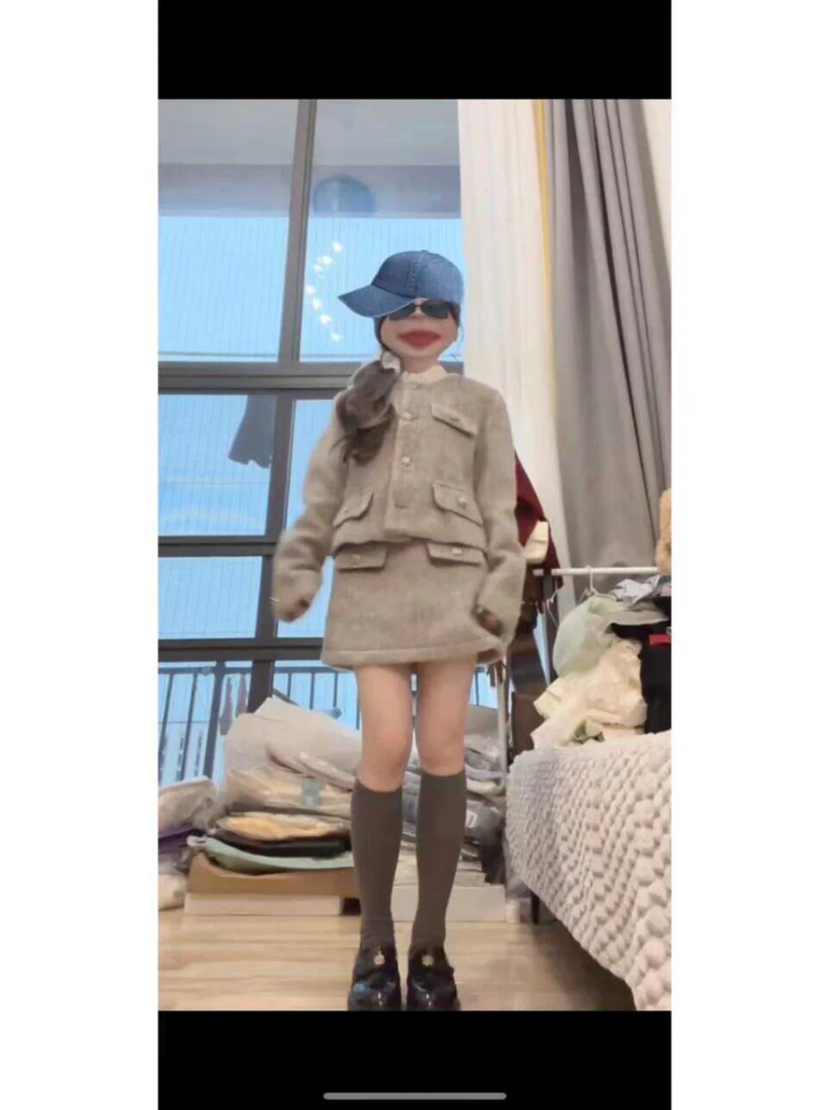 Изящное платье во французском стиле в ретро 2024 осенне-зимний светский комплект