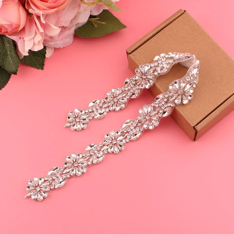 Серебряный свадебный пояс с кристаллами для женщин элегантный свадебного платья