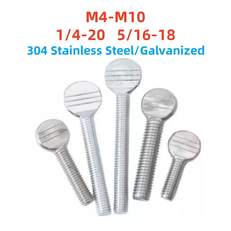 

M4 M5 M6 M8 M10 1/4-20 5/16-18 Нержавеющая сталь 304, оцинкованные вручную винты с накатанной головкой для ракетки для настольного тенниса