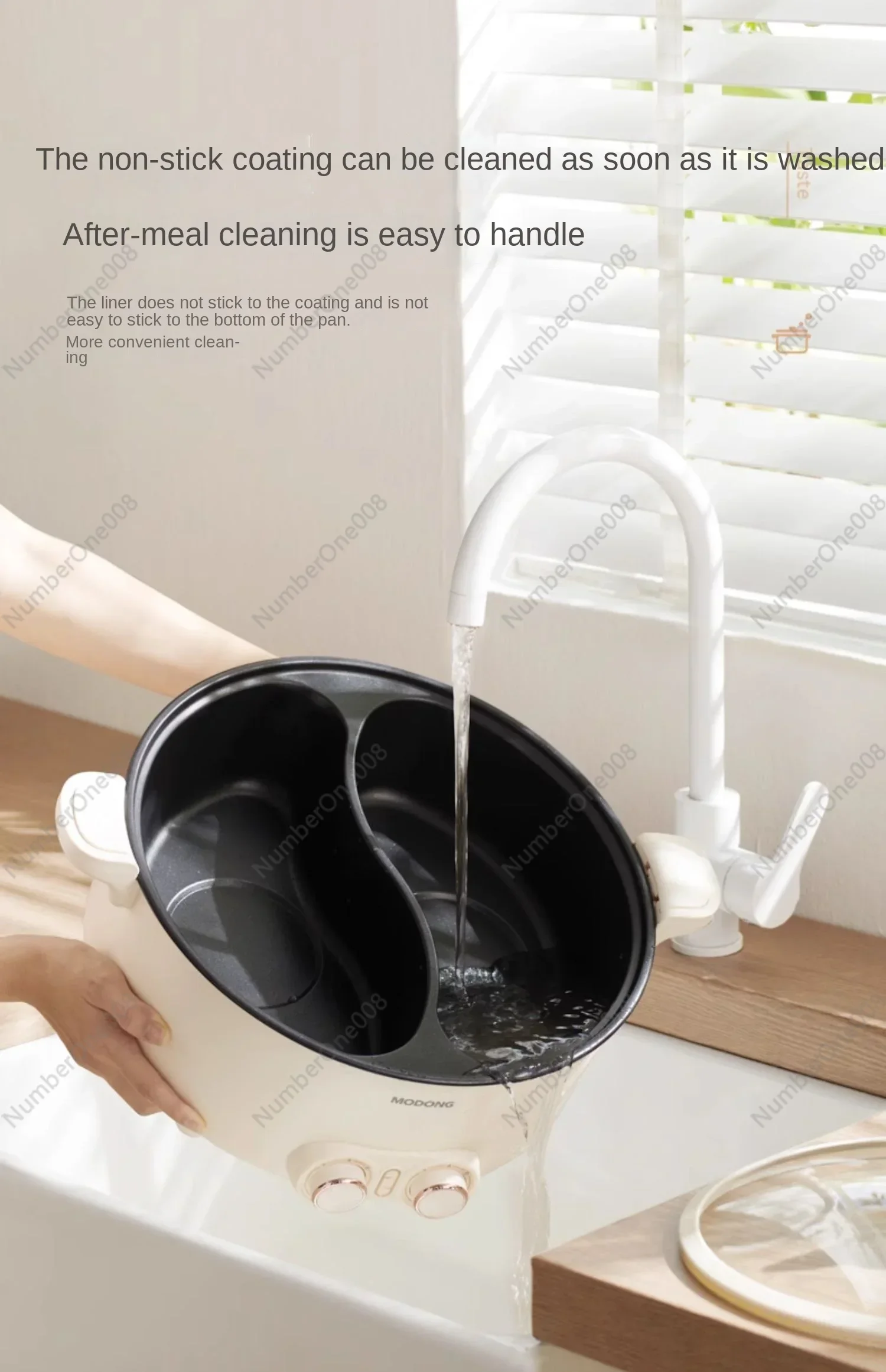 Электрическая горячая кастрюля Modong 220 В 2 вкуса Инь-Ян многофункциональная плита