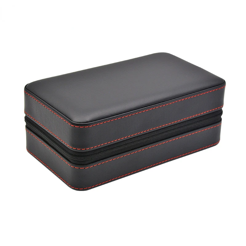 6 cigar cases, leather cases, portable travel leather cases, cedar solid wood cigar moisture box