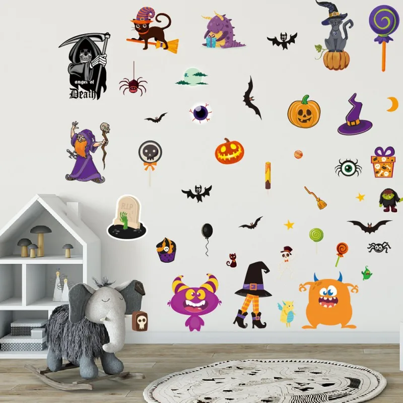 6 шт./набор наклейки на окна Хэллоуин