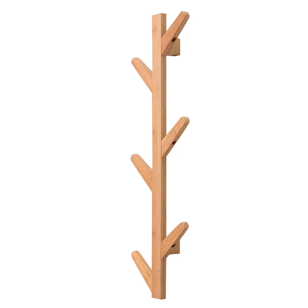 

Modern Wall Mount Tree Coat Rack Stand Coat Hat Hanger Bamboo Durable Clothes Hanger For Handbag Clothes Accessories
