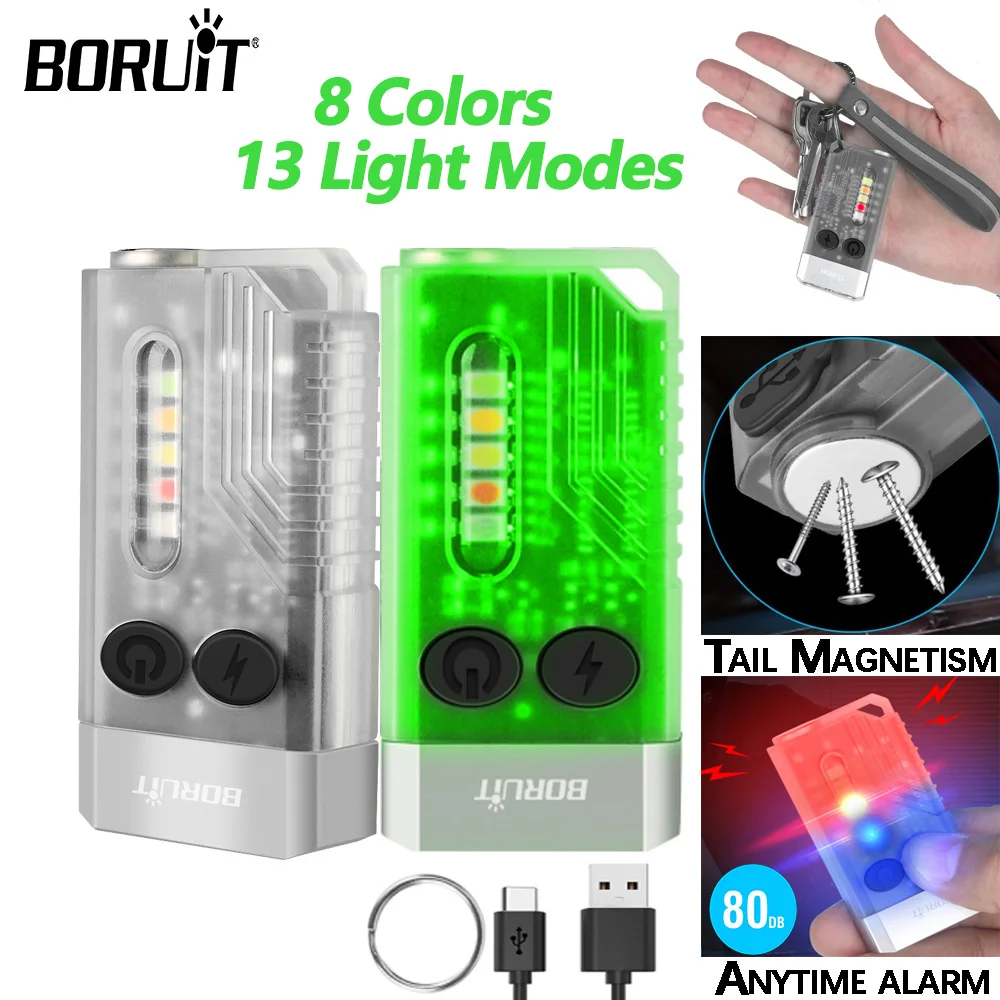 BORUiT V10 EDC Flashlight Keychain Portable Micro Flashlight