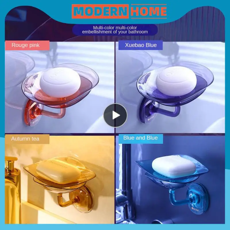 

1~8PCS Strong Load-bearing Soap Box 85g Petal Soap Box Wall-mounted Non-marking Installation Wall-mounted Soap Box Storage Rack