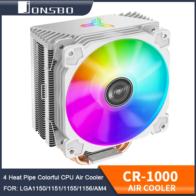 

Jonsbo CR1000 4 Heat Pipe Tower Colorful Light Effect 120cm Fan CPU Air Cooler For LGA 775 1150 1151 1155 1156 AM4