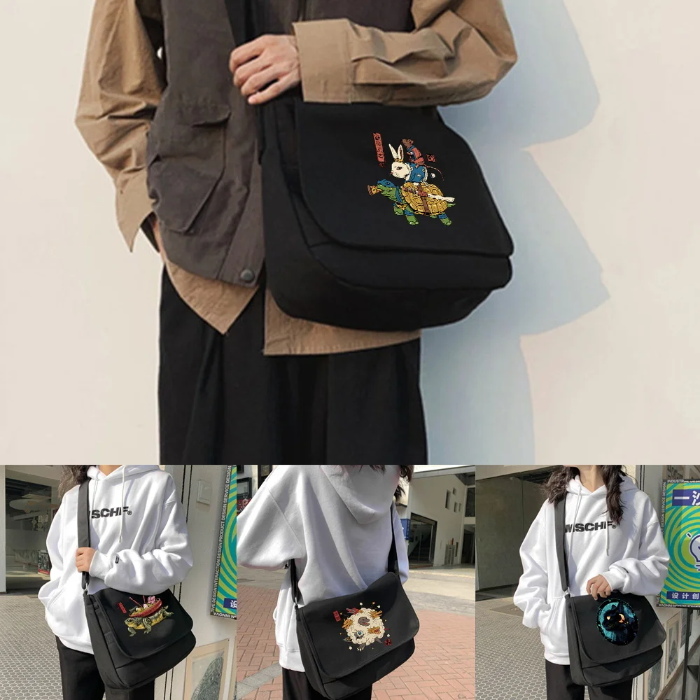 

Shoulder Messenger Bags Harajuku Canvas Crossbody Bag Women Japanese Diagonal Pouch Girl Student Envelope Bags Japan Pattern