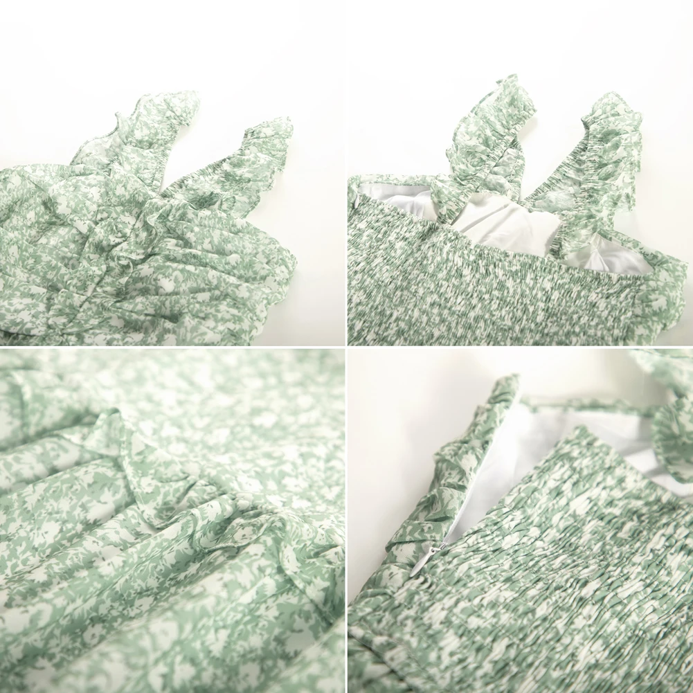 GK женское платье многоуровневое миди с воротником-халтер и цветочным принтом без