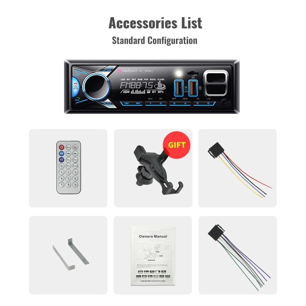 BINWEI Radio samochodowe odtwarzacz MP3 Radio Fm samochodowy Bluetooth samochodowe Stereo odbiornik Audio 1 Din odtwarzacz multimedialny 12V wejście Aux SD/TF/USB 6 BINWEI Radio samochodowe odtwarzacz MP3 Radio Fm samochodowy Bluetooth samochodowe Stereo odbiornik Audio 1 Din odtwarzacz multimedialny 12V wejście Aux SD/TF/USB 6