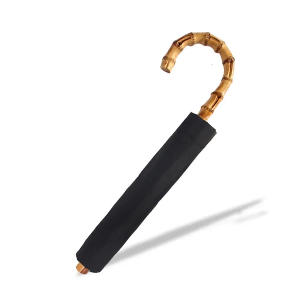 

Британский классический винтажный зонт с бамбуковой деревянной ручкой, элегантный складной солнечный зонт от дождя, подарок для мужчин и женщин, дождевик