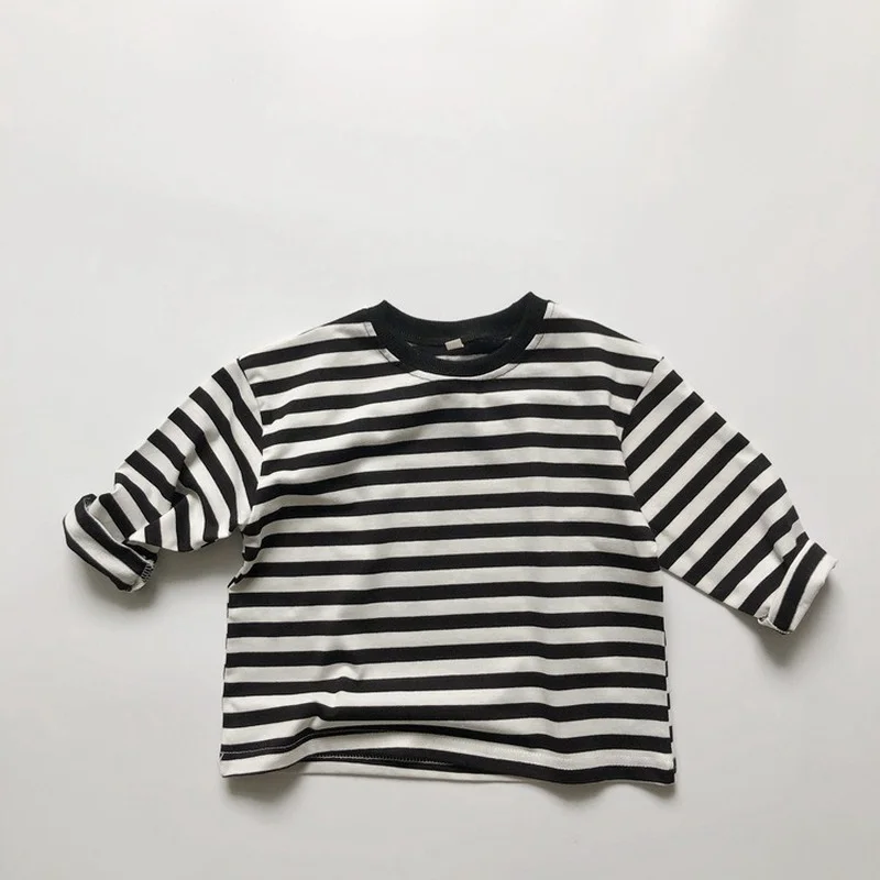 

YUSHI Kids Clothes Boys Girls Striped Long Sleeve Tops Baby Casual Spring Fall T Shirts for 1-6 Years Children