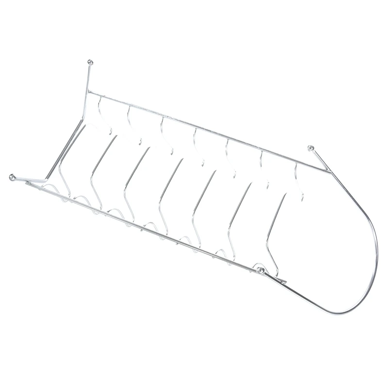 

4X Plate Organizer 7 Slots Chrome Plated Dish Racks Countertop Drying Stand