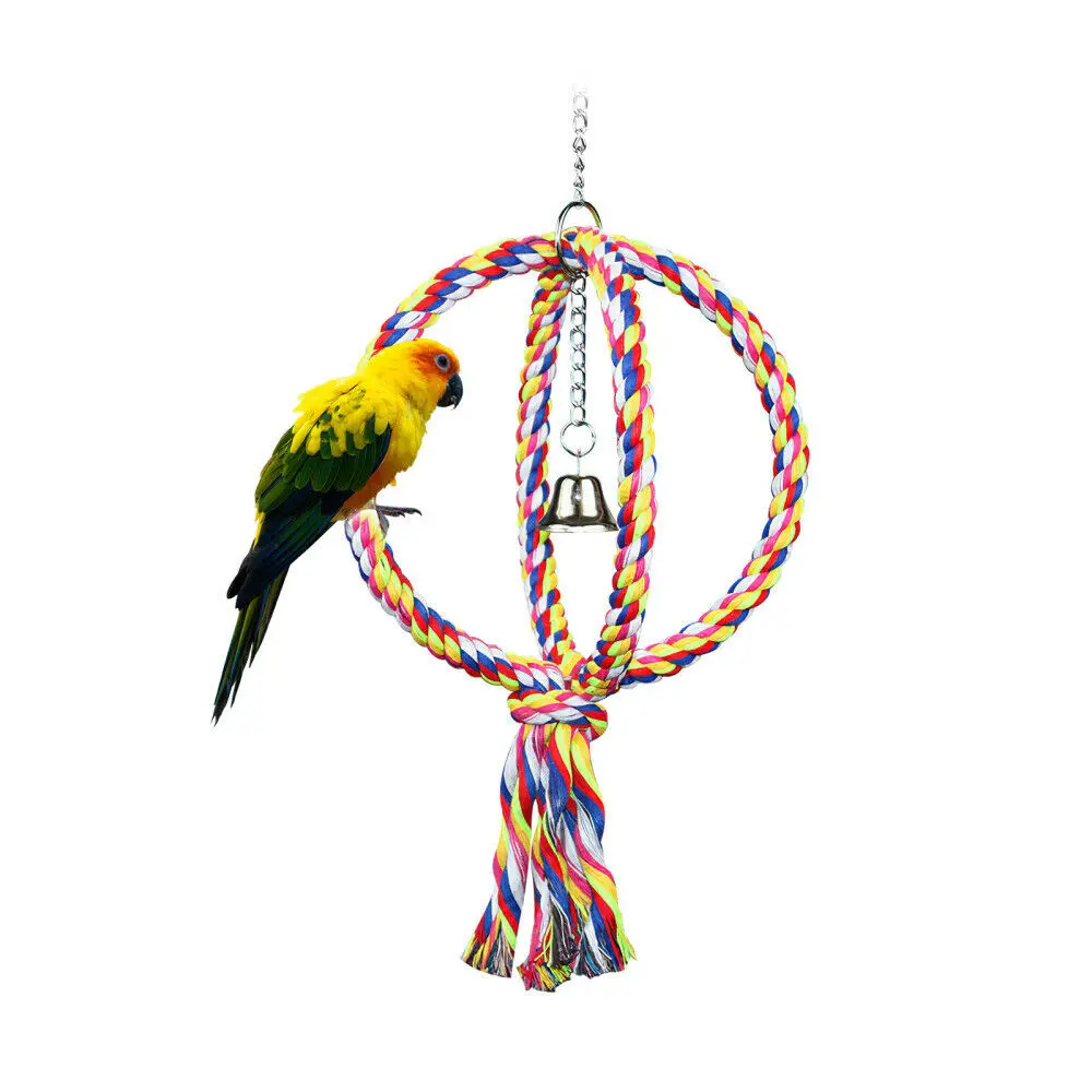 

Bird Parrot Toys Pet Standing Ring Parrot High-quality Bird Cage Decoration Climbing Toy Parrot Bird Cage Toys With Bell