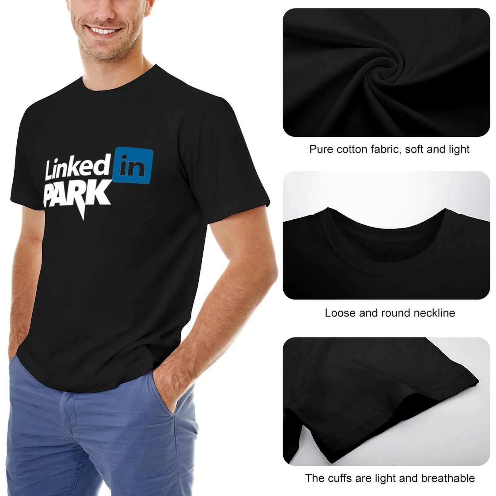 Футболка LinkedIN Park черные футболки с рисунком топы футболка на заказ мужские в