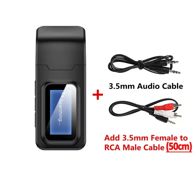 

Bluetooth Adapter Wireless LCD Display USB Bluetooth Receiver Music Audio Transmitter for PC TV Car 3.5mm AUX Jack Adaptador