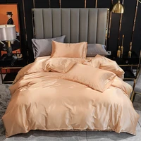 bedding set solid silk luxury bedding quilt cover bed sheet pillowcase queen king size duvet cover set