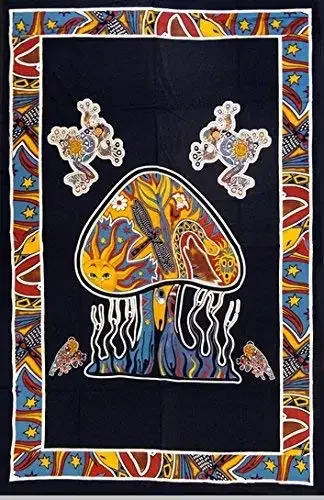 Психоделические грибы-лягушки волшебные грибы хиппи гобелен настенный