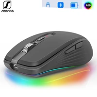 seenda rechargeable wireless mouse dual mode mouse with rgb 2 4g wireless gaming mice bluetooth ergonomic mouse for pc laptop