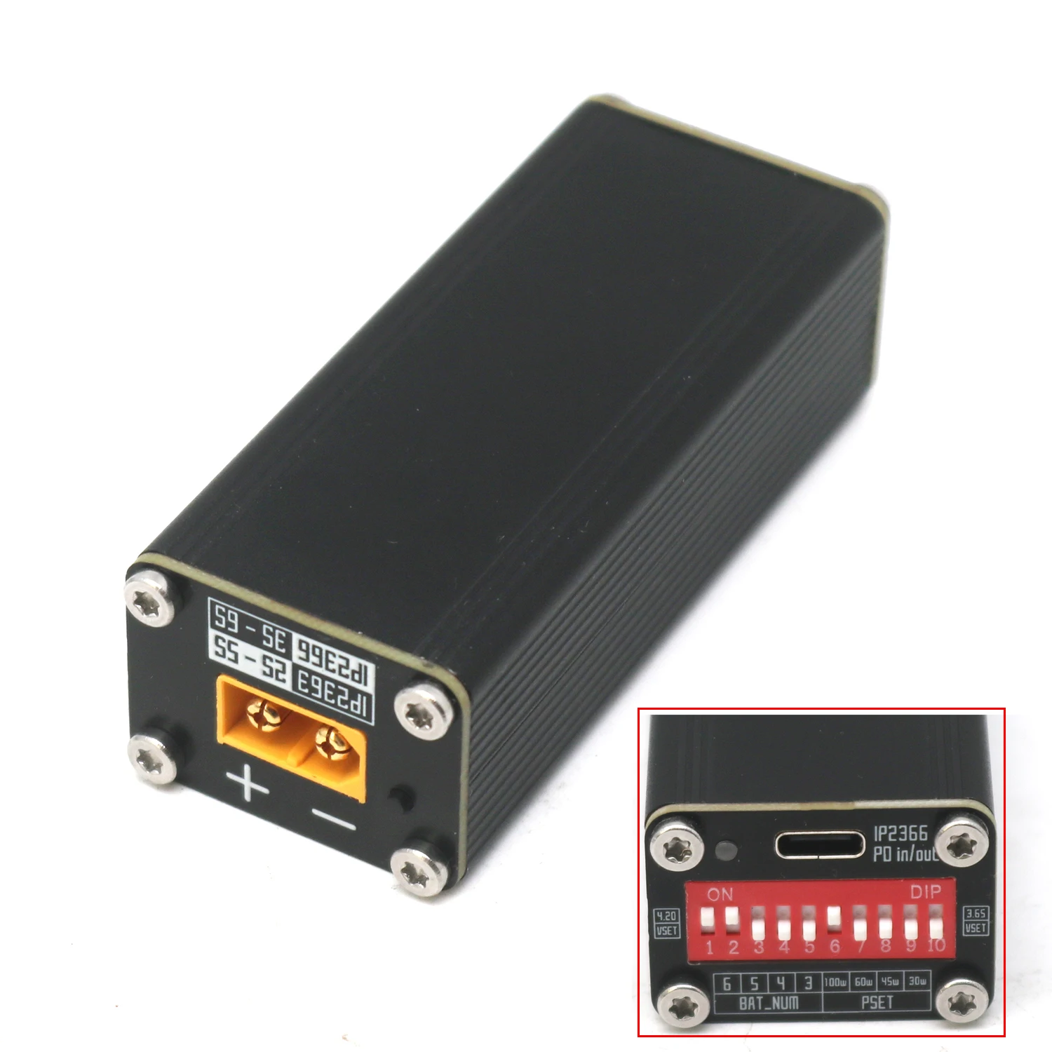 

IP2366 PD 100 Вт 5A двунаправленная быстрая зарядка 3S 4S 5S 6S Плата зарядки литиевой батареи Li-ion Lifepo4 Зарядное устройство BMS XT60 TYPE-C