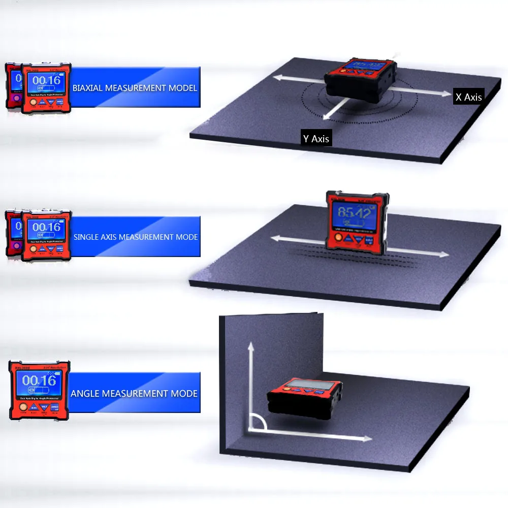 Яркий угловой транспортир DXL360S с 5-сторонним магнитным основанием высокоточный